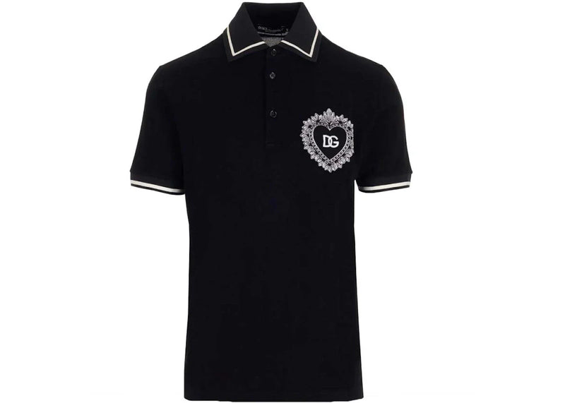 Dolce & Gabbana Logo-Print Polo Black