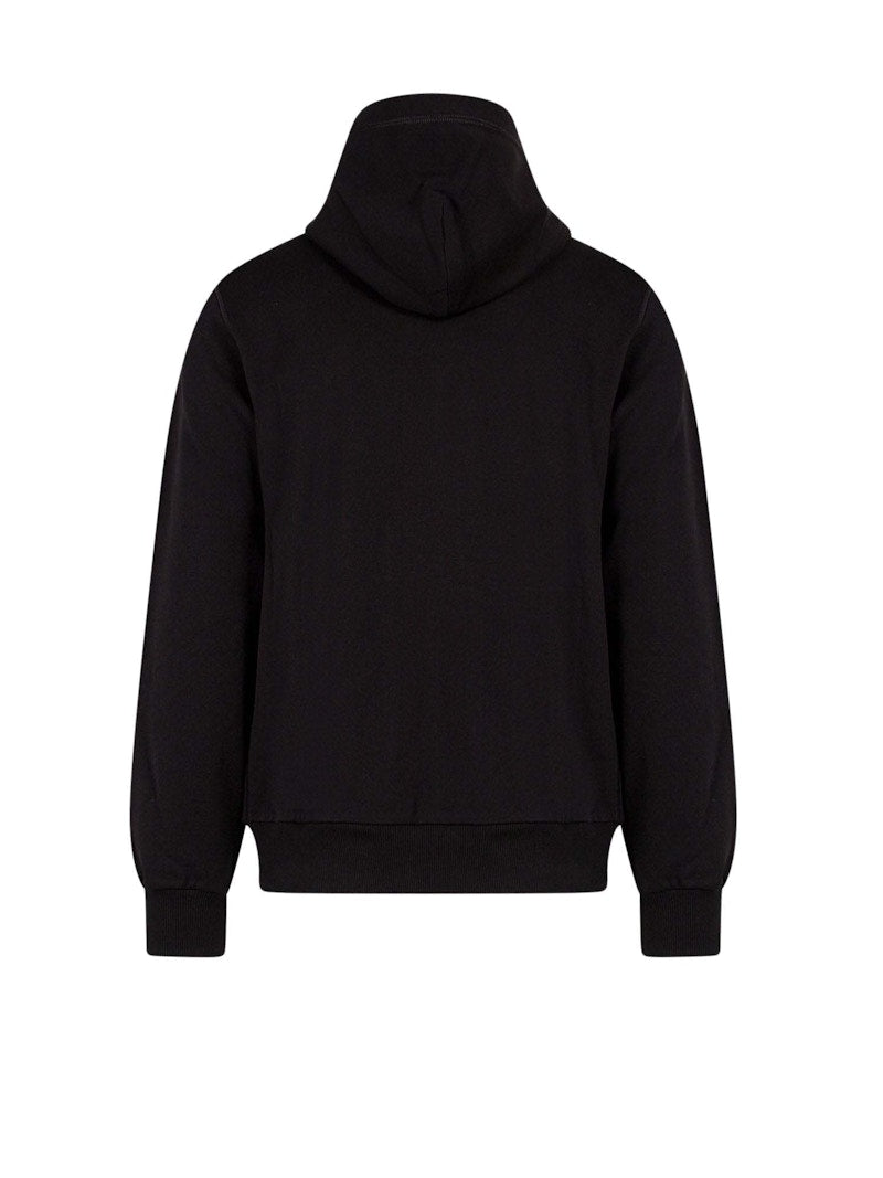Dolce & Gabbana Man Cotton Stretch Frontal Logo Patch Sweatshirt Black