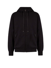 Dolce & Gabbana Man Cotton Stretch Frontal Logo Patch Sweatshirt Black