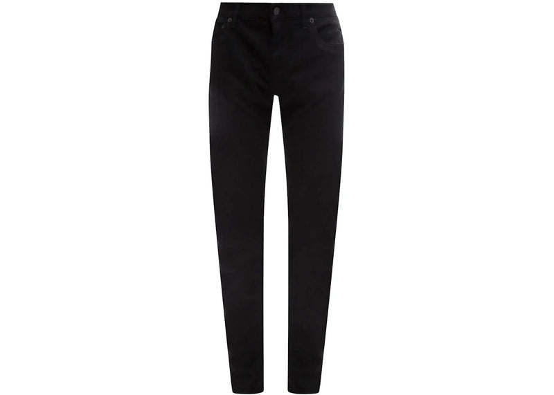 Dolce & Gabbana Man Stretch Cotton Back Embossed Logo Trousers Black