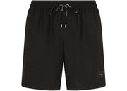 Dolce & Gabbana Mid Length Branded Plate Swim Trunks Black