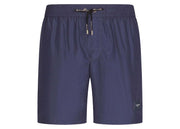 Dolce & Gabbana Mid Length Branded Plate Swim Trunks Blue