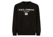 Dolce & Gabbana Printed Jersey DG Embroidery Sweatshirt Black