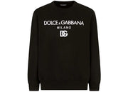 Dolce & Gabbana Printed Jersey DG Embroidery Sweatshirt Black