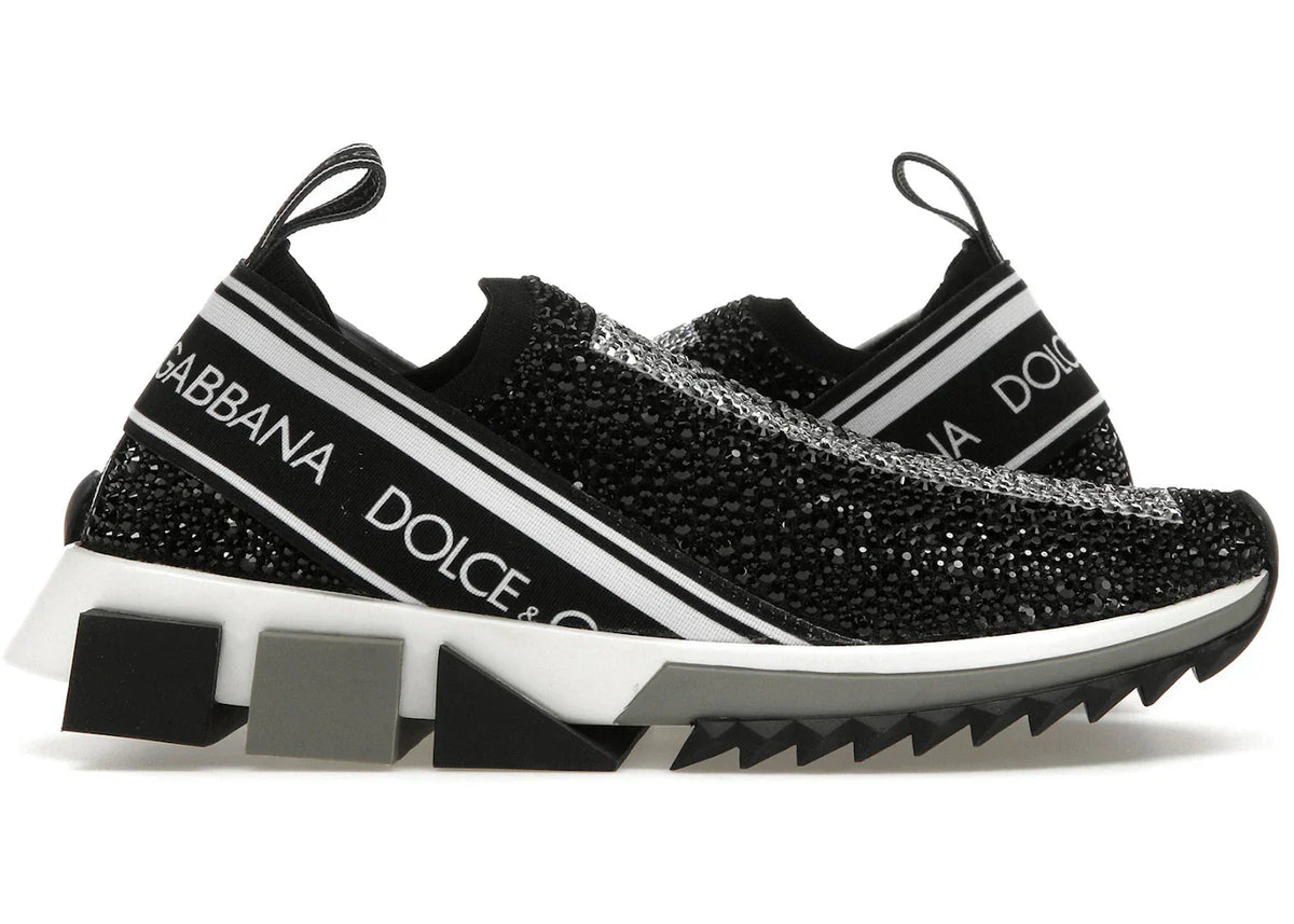 Dolce & Gabbana Sorrento Slip On Black Crystal Womens