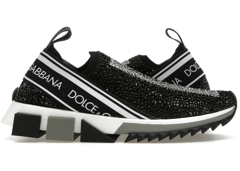 Dolce & Gabbana Sorrento Slip On Black Crystal Womens