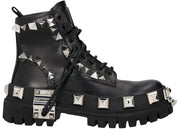 Dolce Gabbana Studded Combat Boots Lace Up (Women's) Black