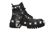 Dolce Gabbana Studded Combat Boots Lace Up (Women's) Black