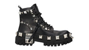 Dolce Gabbana Studded Combat Boots Lace Up (Women's) Black