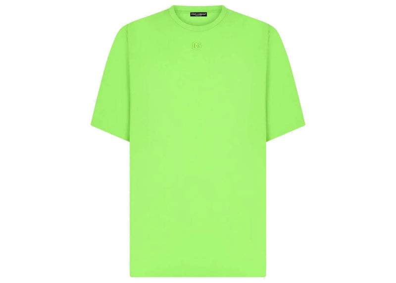 Dolce & Gabbana Technical Jersey Metallic DG Logo T-Shirt Green