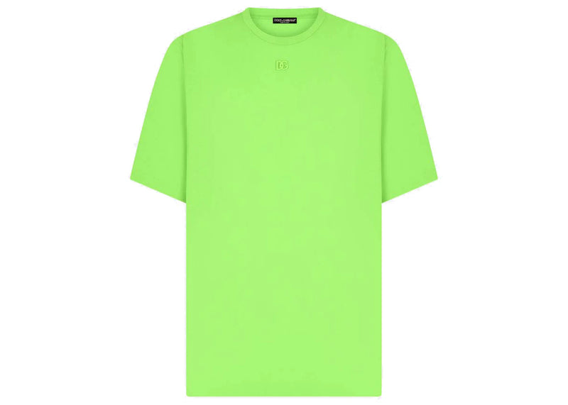 Dolce & Gabbana Technical Jersey Metallic DG Logo T-Shirt Green