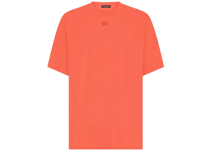 Dolce & Gabbana Technical Jersey Metallic DG Logo T-Shirt Pink