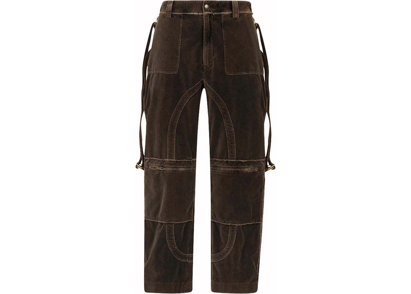 Dolce & Gabbana Velvet Cargo Trousers Brown