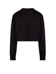 Dolce & Gabbana Woman Cotton Frontal Logo Sweatshirt Black