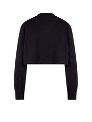 Dolce & Gabbana Woman Crop Fit Cotton DG Patch Sweatshirt Black