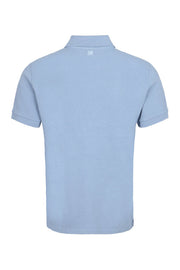 AMI PARIS Stretch cotton piqué polo shirt Blue