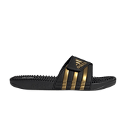 Adidas Adissage Slides Black Gold Metallic