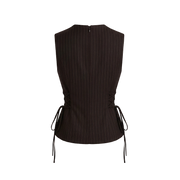 Elara Voss Cinched Cocoa Waistcoat