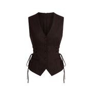 Elara Voss Cinched Cocoa Waistcoat