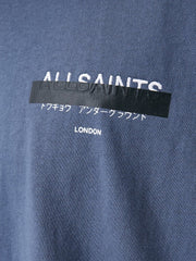 All Saints Blue Redact Shorts Sleeve T-Shirt