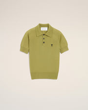 Green Wool Short Sleeves Ami De Coeur Polo Women's