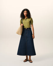 Green Wool Short Sleeves Ami De Coeur Polo Women's