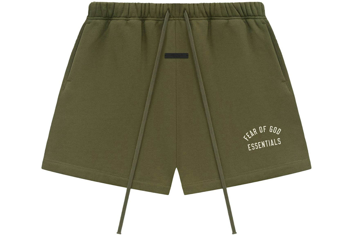 Fear of God Essentials Fleece Soccer Shorts Military