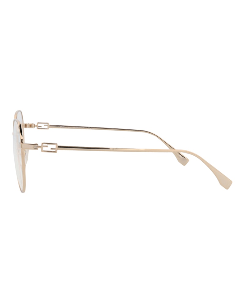 Fendi Round-Frame Metal Optical Frames Gold Gold Transparent (FE50042U-55-028)