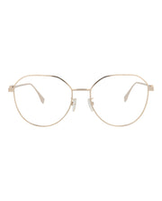 Fendi Round-Frame Metal Optical Frames Gold Gold Transparent (FE50042U-55-028)