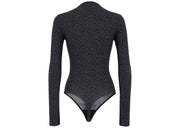 Fendi x SKIMS Mock Neck Long Sleeve Bodysuit Black