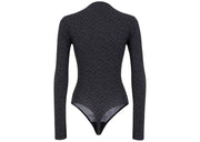 Fendi x SKIMS Mock Neck Long Sleeve Bodysuit Black