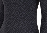 Fendi x SKIMS Mock Neck Long Sleeve Bodysuit Black