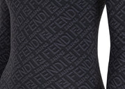 Fendi x SKIMS Mock Neck Long Sleeve Bodysuit Black