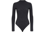 Fendi x SKIMS Mock Neck Long Sleeve Bodysuit Black