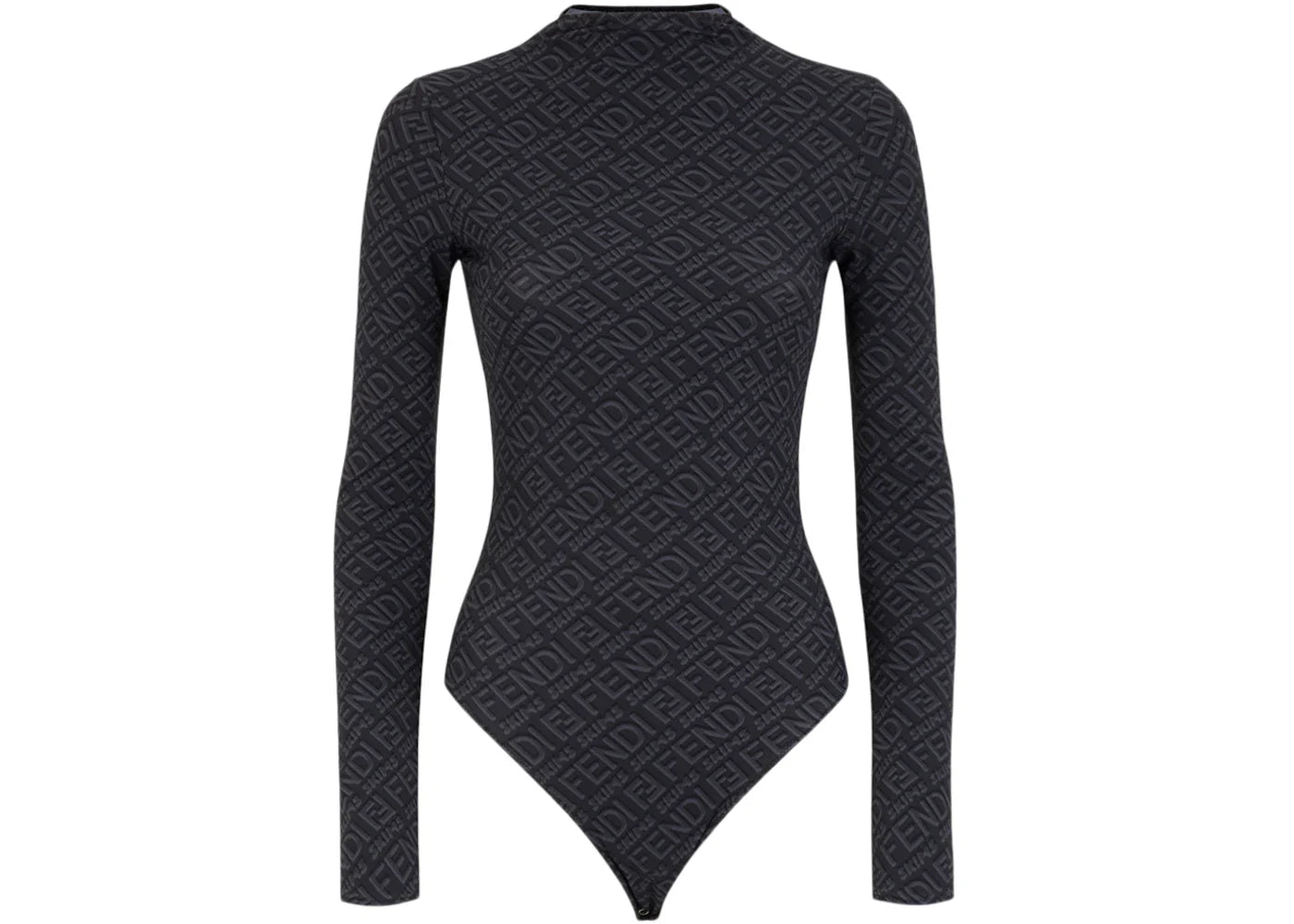 Fendi x SKIMS Mock Neck Long Sleeve Bodysuit Black