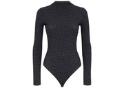 Fendi x SKIMS Mock Neck Long Sleeve Bodysuit Black