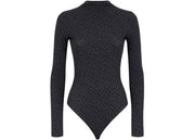 Fendi x SKIMS Mock Neck Long Sleeve Bodysuit Black