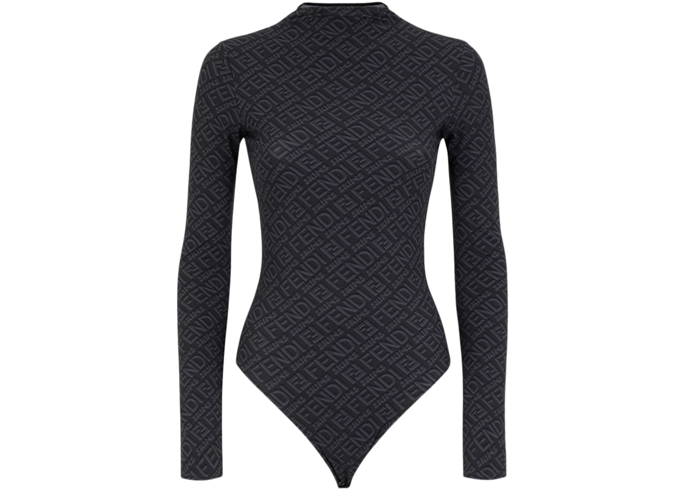 Fendi x SKIMS Mock Neck Long Sleeve Bodysuit Black