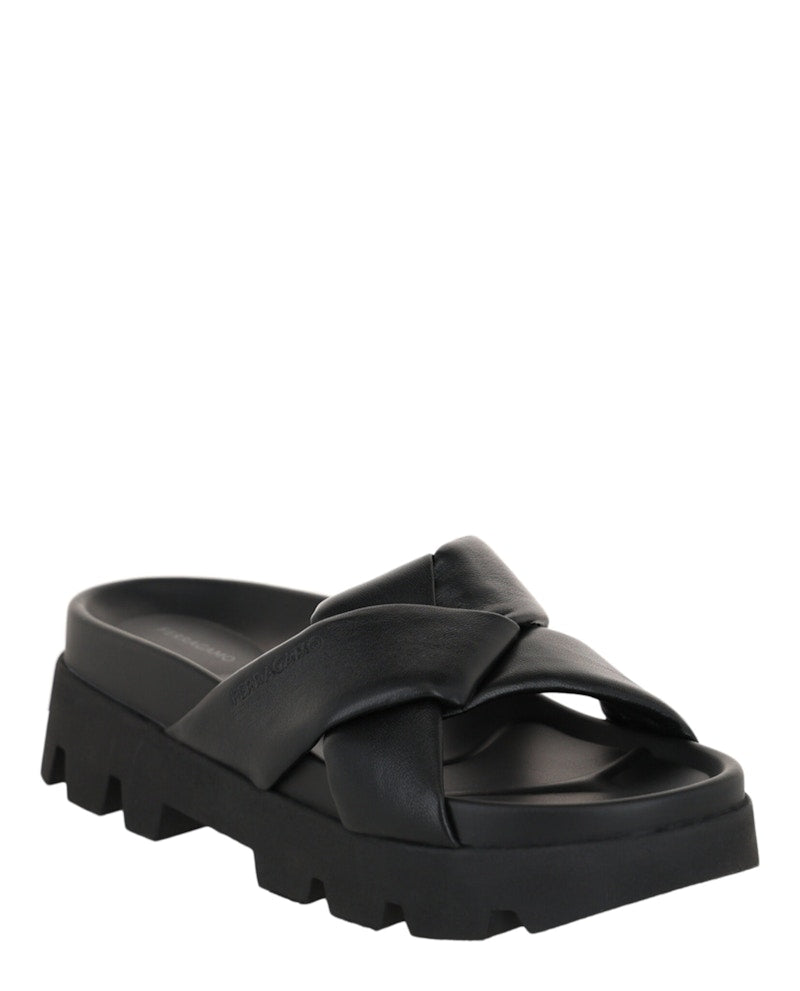 Ferragamo Air Lug Leatherandals Black (Women's)