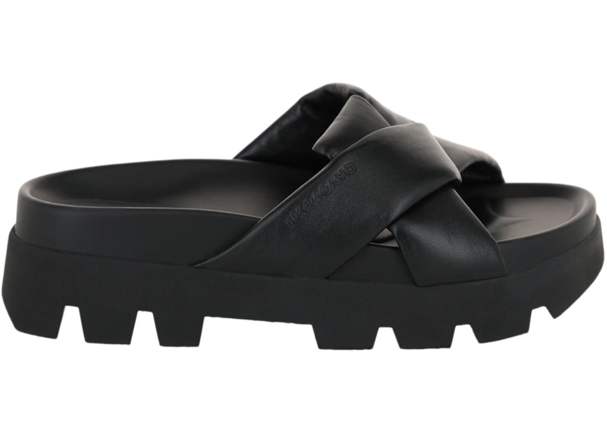 Ferragamo Air Lug Leatherandals Black (Women's)