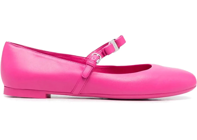 Ferragamo Bow-Detail Leather Ballerina Shoes Pink (Women's)