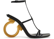 Ferragamo Elina 105mm Nappa Leather Sandals Black (Women's)