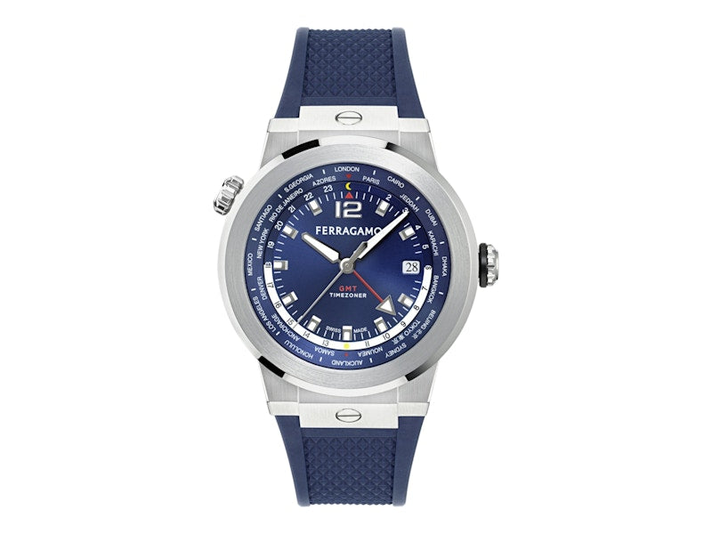 Ferragamo F-80 GMT Worldtime Silicone SFHA00124