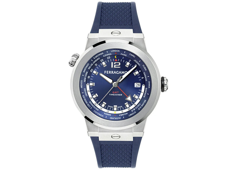 Ferragamo F-80 GMT Worldtime Silicone SFHA00124