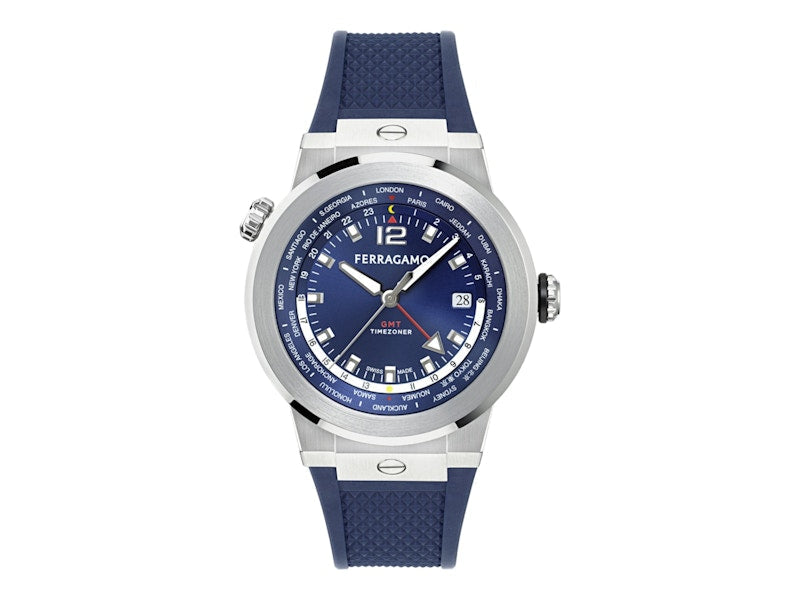 Ferragamo F-80 GMT Worldtime Silicone SFHA00124