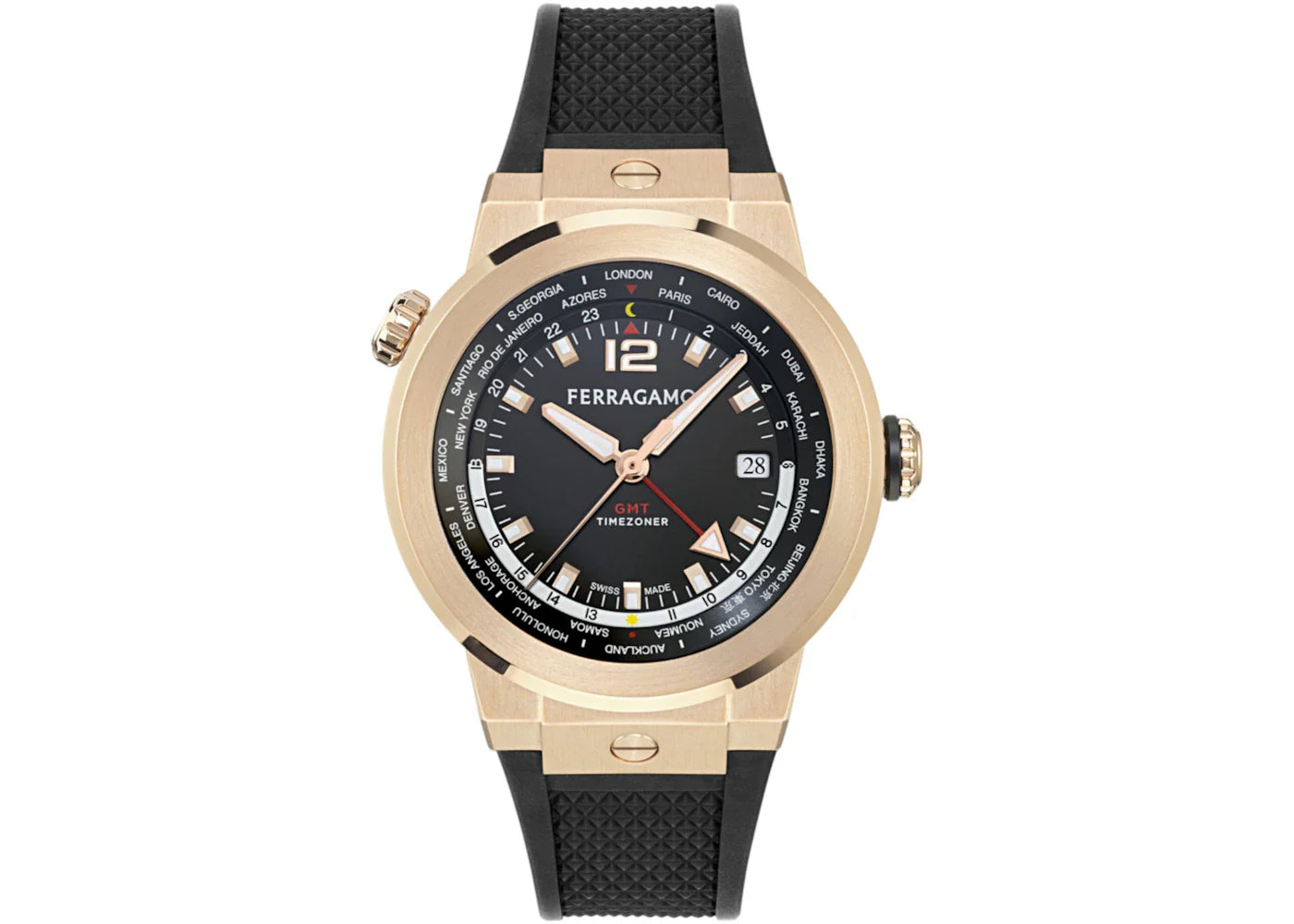 Ferragamo F-80 GMT Worldtime Silicone SFHA00324