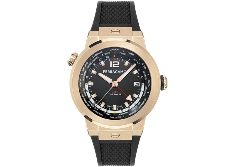 Ferragamo F-80 GMT Worldtime Silicone SFHA00324