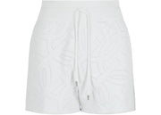 Ferragamo Gancini Pattern Drawstring Shorts White