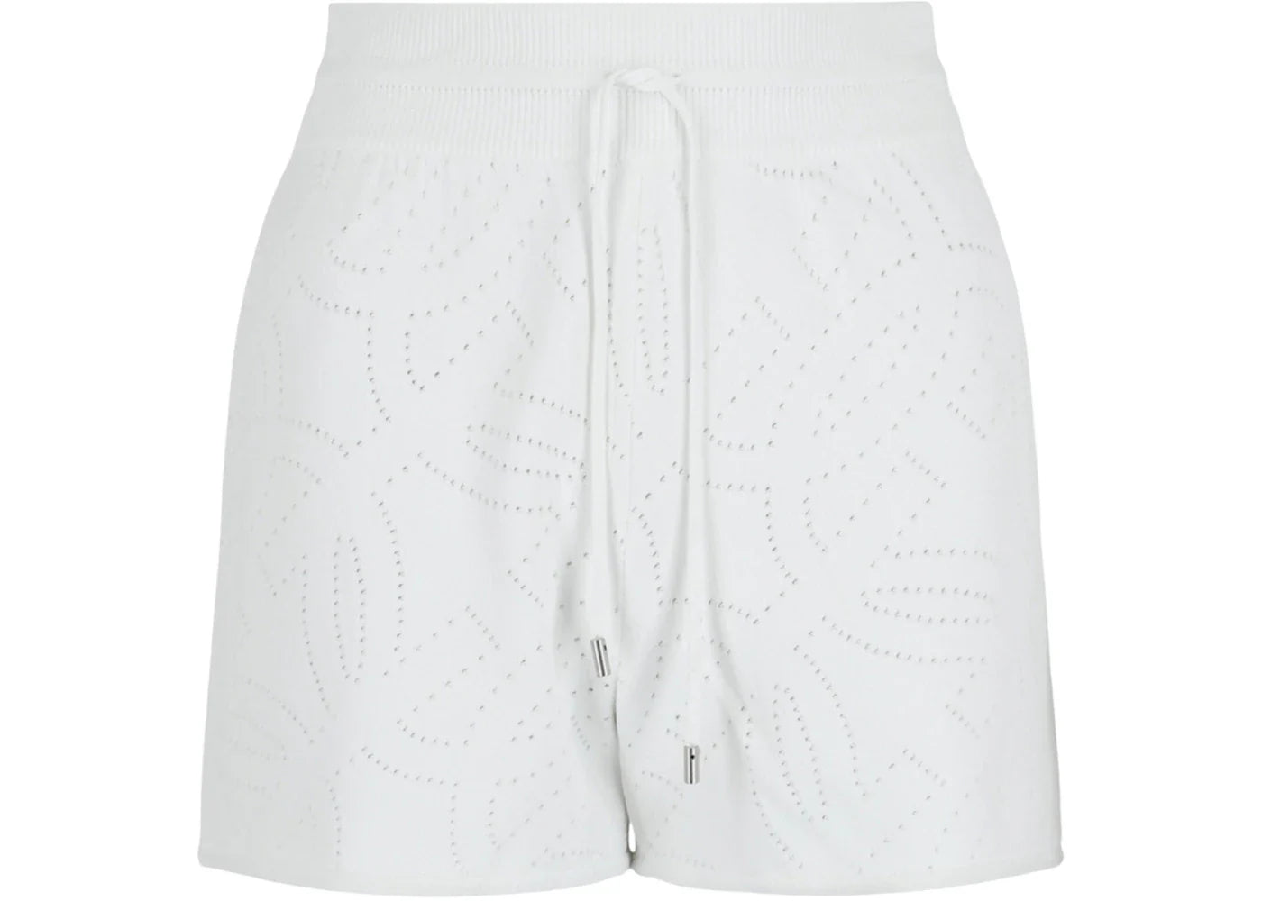 Ferragamo Gancini Pattern Drawstring Shorts White