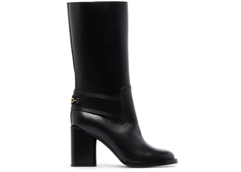 Ferragamo Gancio Horsebit 85mm Boots Black (Women's)